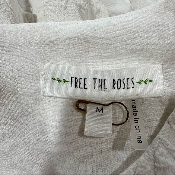 Anthropologies Free the Roses White Rose Tiered Blouse Size M - Picture 11 of 11